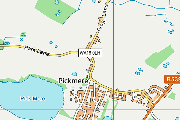 WA16 0LH map - OS VectorMap District (Ordnance Survey)