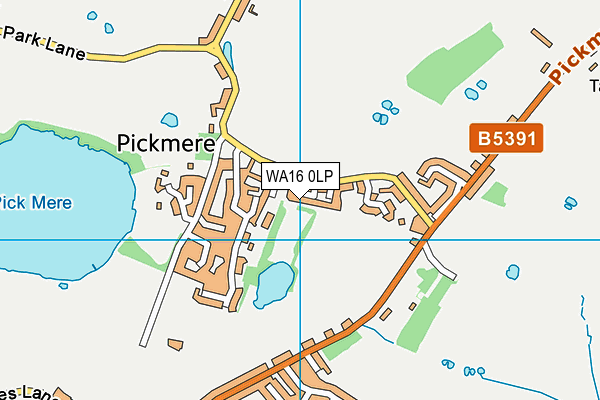 WA16 0LP map - OS VectorMap District (Ordnance Survey)