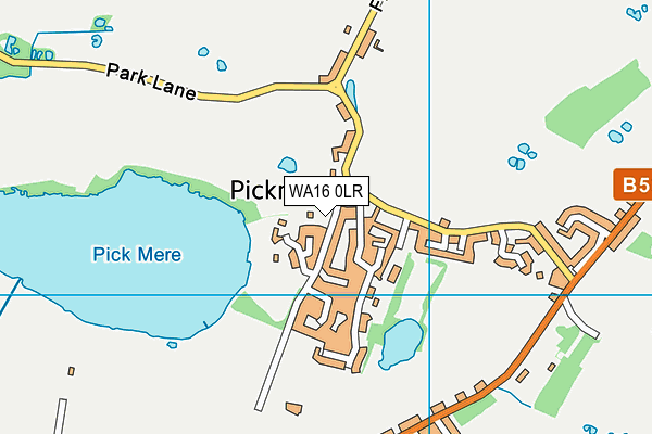 WA16 0LR map - OS VectorMap District (Ordnance Survey)