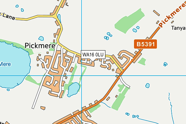 WA16 0LU map - OS VectorMap District (Ordnance Survey)