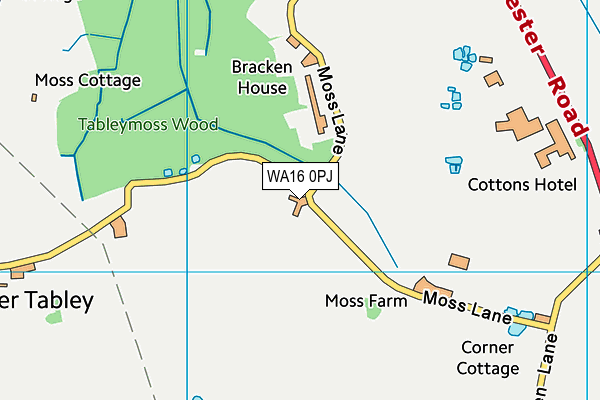 WA16 0PJ map - OS VectorMap District (Ordnance Survey)