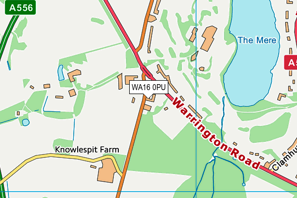 WA16 0PU map - OS VectorMap District (Ordnance Survey)