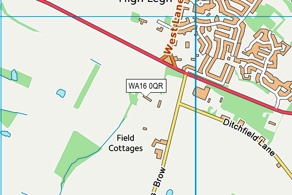 WA16 0QR map - OS VectorMap District (Ordnance Survey)