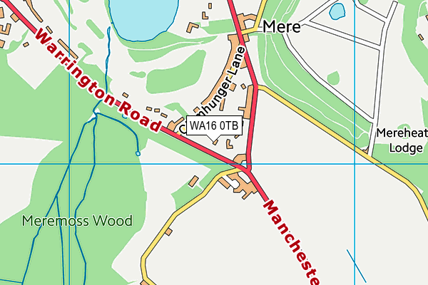 WA16 0TB map - OS VectorMap District (Ordnance Survey)