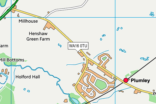 WA16 0TU map - OS VectorMap District (Ordnance Survey)