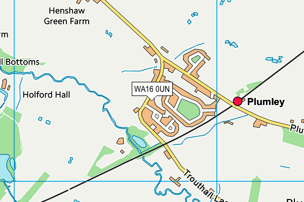 WA16 0UN map - OS VectorMap District (Ordnance Survey)