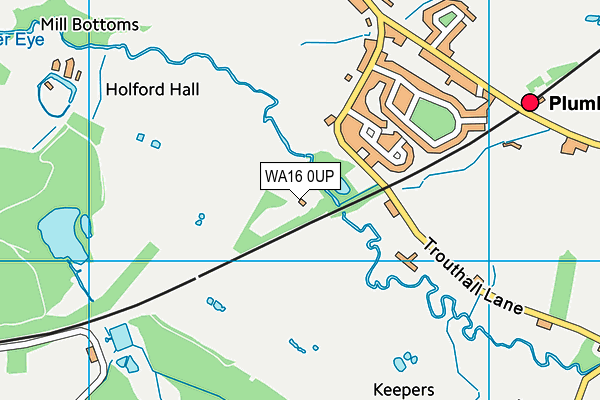 WA16 0UP map - OS VectorMap District (Ordnance Survey)