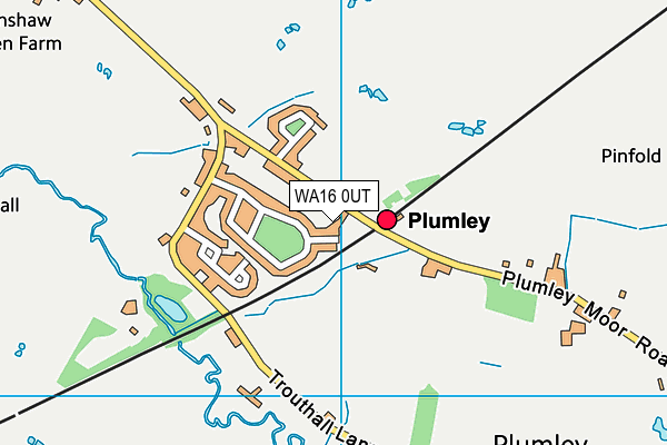 WA16 0UT map - OS VectorMap District (Ordnance Survey)