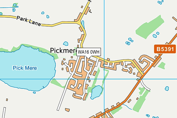 WA16 0WH map - OS VectorMap District (Ordnance Survey)
