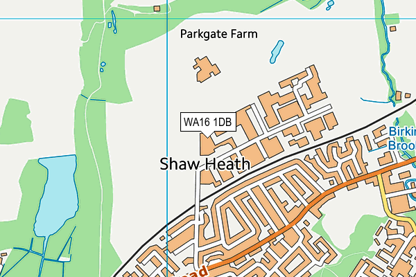 WA16 1DB map - OS VectorMap District (Ordnance Survey)