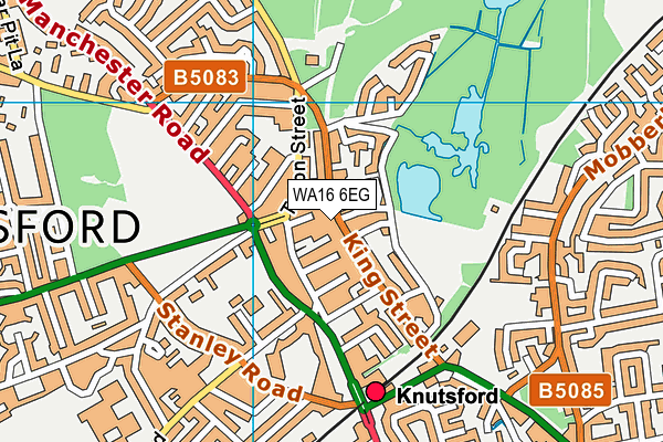 WA16 6EG map - OS VectorMap District (Ordnance Survey)