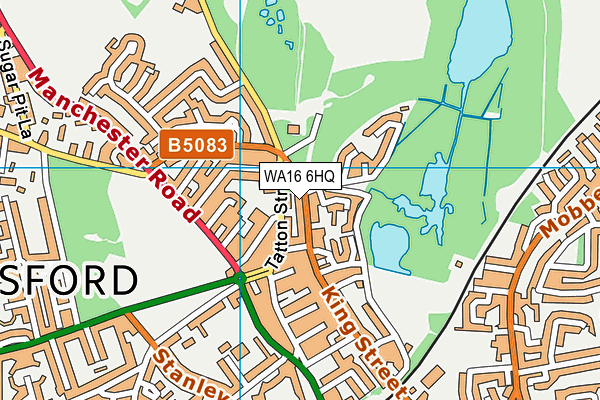 WA16 6HQ map - OS VectorMap District (Ordnance Survey)