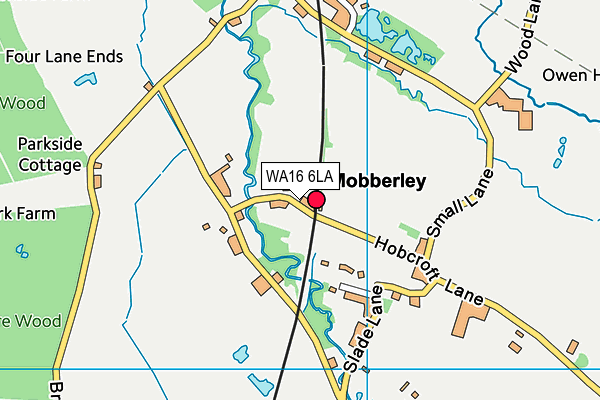 WA16 6LA map - OS VectorMap District (Ordnance Survey)