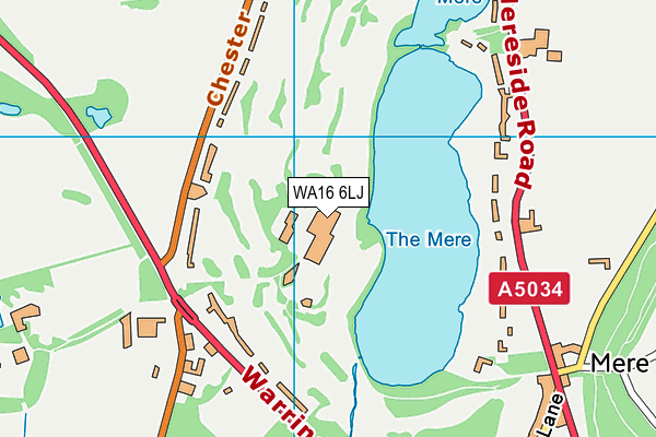The Mere Golf Resort & Spa map (WA16 6LJ) - OS VectorMap District (Ordnance Survey)