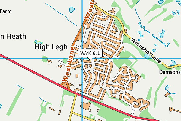 WA16 6LU map - OS VectorMap District (Ordnance Survey)