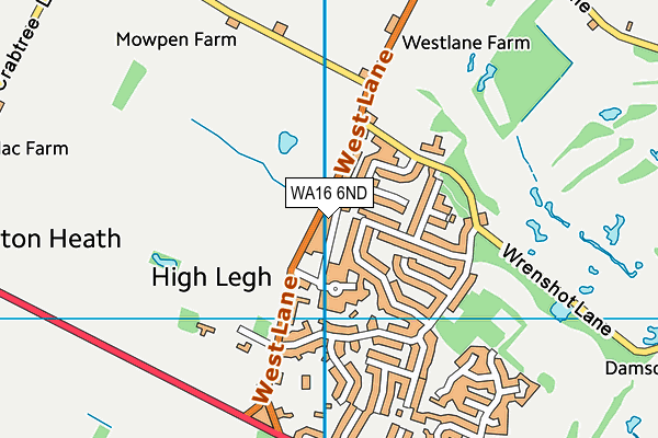 WA16 6ND map - OS VectorMap District (Ordnance Survey)