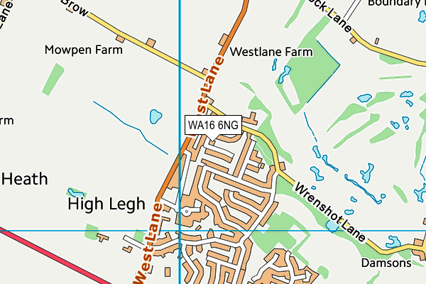 WA16 6NG map - OS VectorMap District (Ordnance Survey)