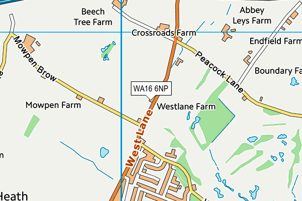WA16 6NP map - OS VectorMap District (Ordnance Survey)