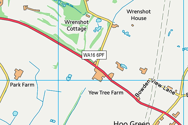 WA16 6PF map - OS VectorMap District (Ordnance Survey)