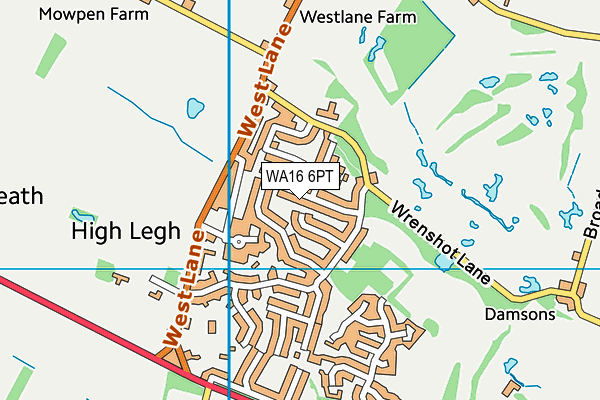 WA16 6PT map - OS VectorMap District (Ordnance Survey)