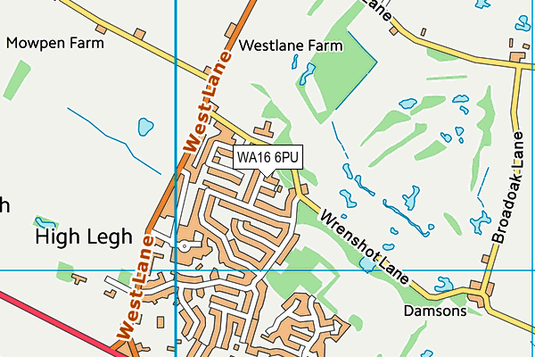 WA16 6PU map - OS VectorMap District (Ordnance Survey)