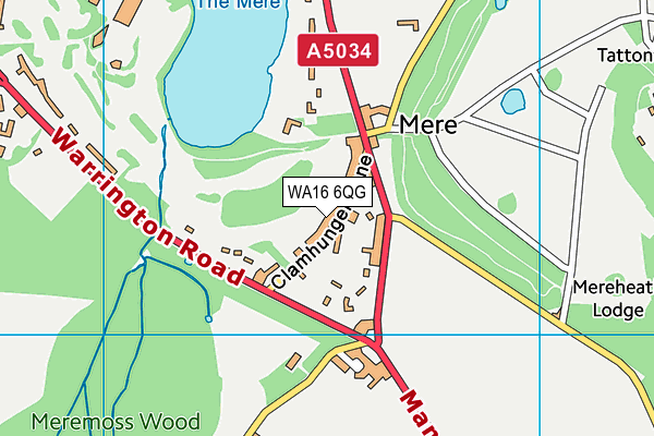 WA16 6QG map - OS VectorMap District (Ordnance Survey)