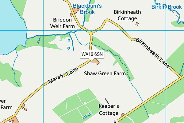 WA16 6SN map - OS VectorMap District (Ordnance Survey)