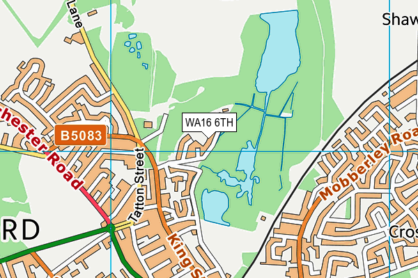 WA16 6TH map - OS VectorMap District (Ordnance Survey)