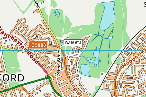 WA16 6TJ map - OS VectorMap District (Ordnance Survey)
