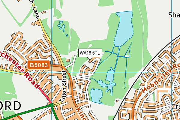 WA16 6TL map - OS VectorMap District (Ordnance Survey)