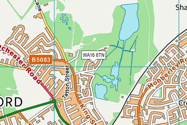 WA16 6TN map - OS VectorMap District (Ordnance Survey)