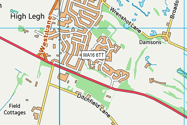 WA16 6TT map - OS VectorMap District (Ordnance Survey)