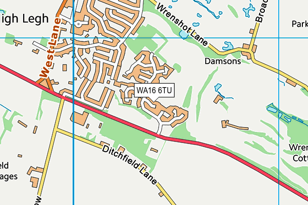 WA16 6TU map - OS VectorMap District (Ordnance Survey)