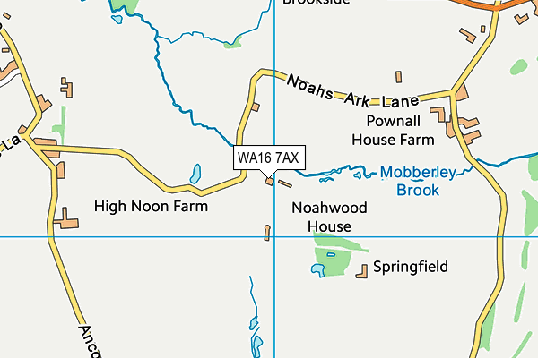 WA16 7AX map - OS VectorMap District (Ordnance Survey)