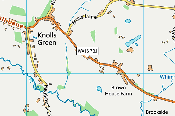 WA16 7BJ map - OS VectorMap District (Ordnance Survey)