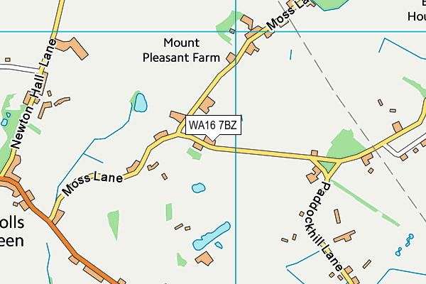 WA16 7BZ map - OS VectorMap District (Ordnance Survey)