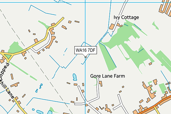 WA16 7DF map - OS VectorMap District (Ordnance Survey)
