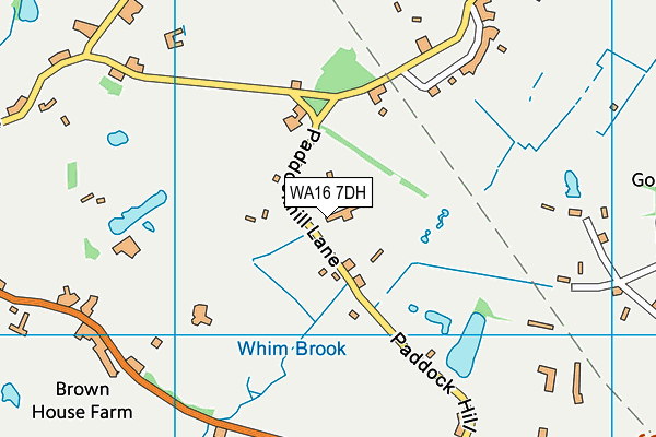 WA16 7DH map - OS VectorMap District (Ordnance Survey)