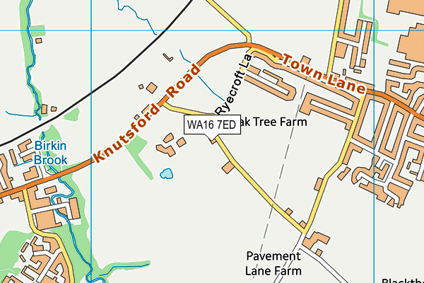 WA16 7ED map - OS VectorMap District (Ordnance Survey)