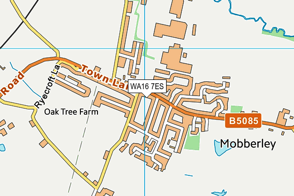 WA16 7ES map - OS VectorMap District (Ordnance Survey)