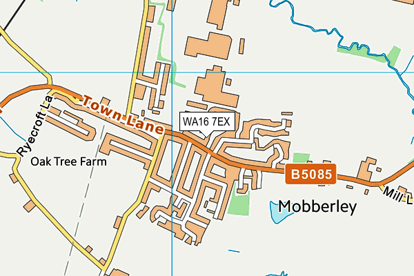 WA16 7EX map - OS VectorMap District (Ordnance Survey)