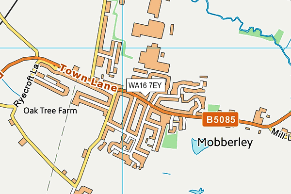 WA16 7EY map - OS VectorMap District (Ordnance Survey)