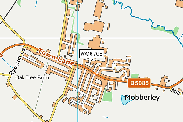 WA16 7GE map - OS VectorMap District (Ordnance Survey)