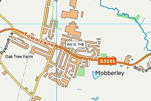 WA16 7HB map - OS VectorMap District (Ordnance Survey)