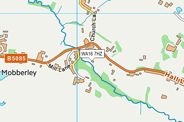 WA16 7HZ map - OS VectorMap District (Ordnance Survey)