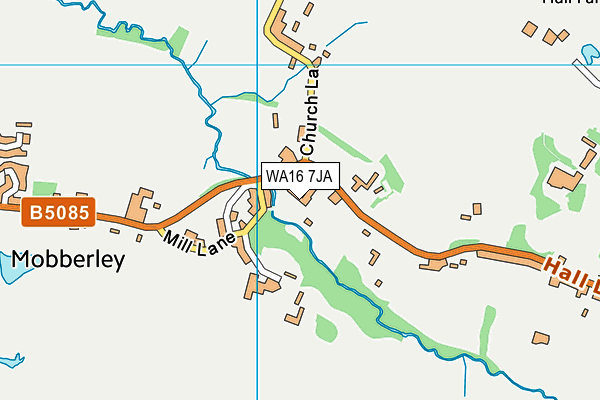 WA16 7JA map - OS VectorMap District (Ordnance Survey)