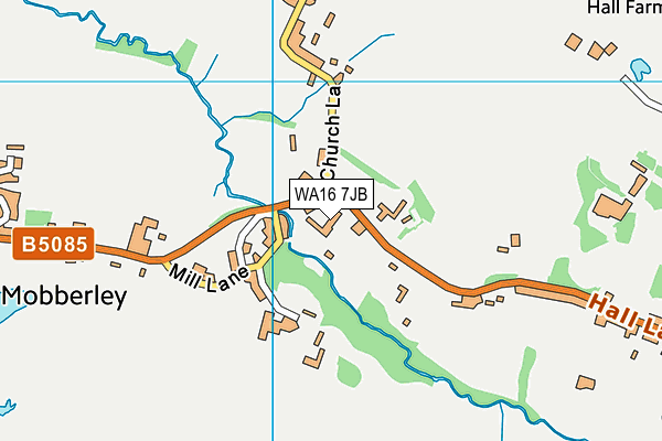 WA16 7JB map - OS VectorMap District (Ordnance Survey)