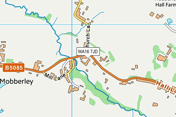 WA16 7JD map - OS VectorMap District (Ordnance Survey)