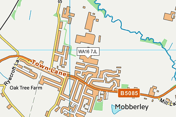 WA16 7JL map - OS VectorMap District (Ordnance Survey)