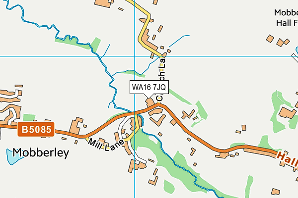 WA16 7JQ map - OS VectorMap District (Ordnance Survey)